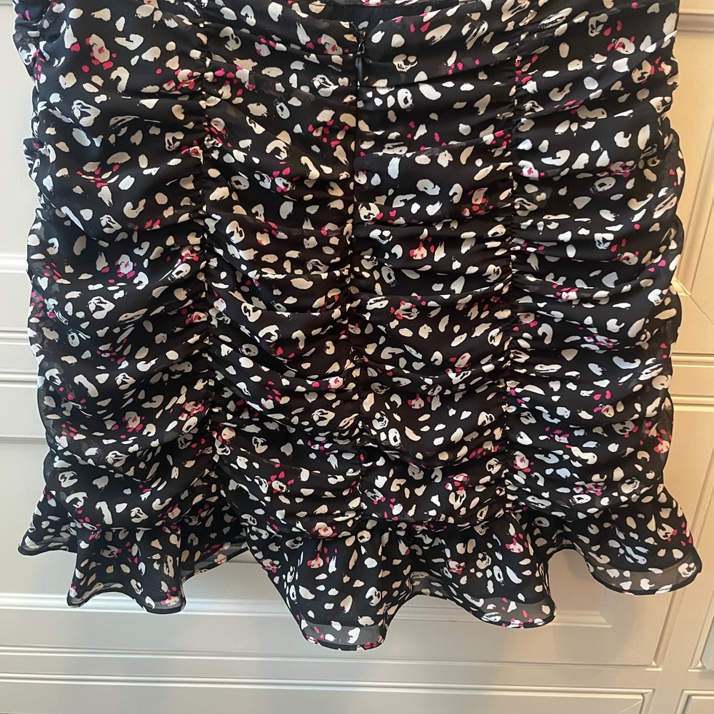 Aqua ruched mini skirt